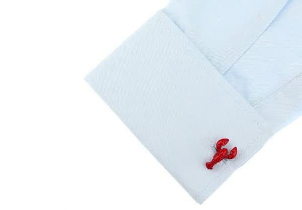 2 st Manschettknappar med Hummer-tema - Presentask och Poleringsduk
