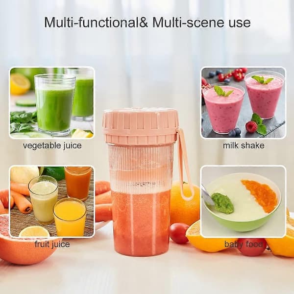 Portabel Blender, 300ml, USB Uppladdningsbar med 4 Blad