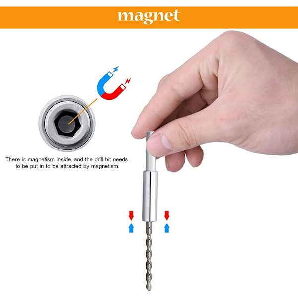 10 stycken magnetiska borrbitshållare, stark magnetisk borr
