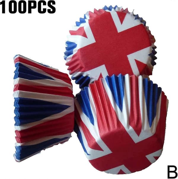 100 st Union Jack Pappersformar för Muffins