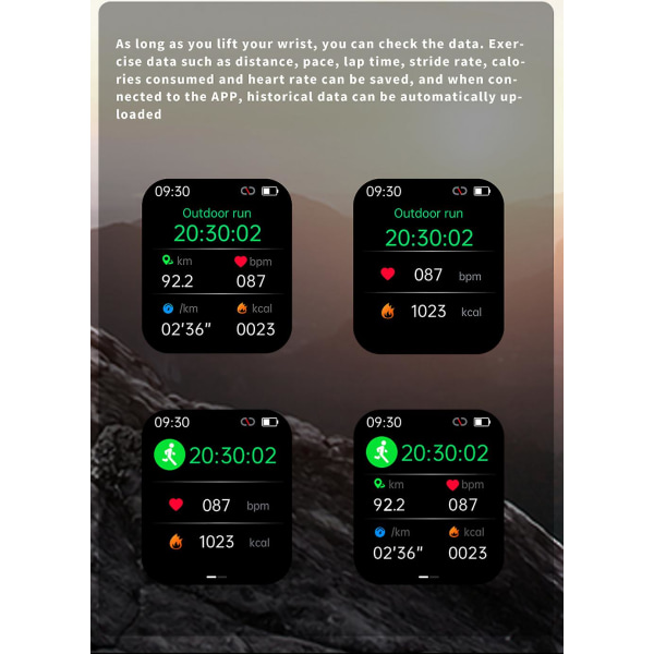 Ny F57l Blodsockerövervakning Smartwatch, Fitness Tracker Med Blo Milan Black Steel
