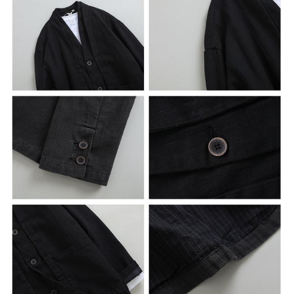 Linnejacka för män, Vintage japansk linnejacka, Japansk linne Kimo M