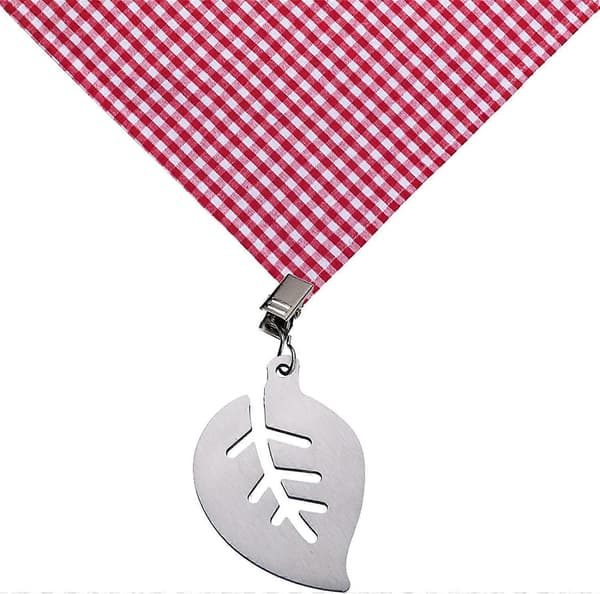 Set med 8 Bordsduksvikter i Rostfritt Stål, Blomformad Design, Silverfärg