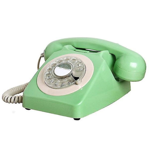 Sladdrosa telefoner Klassiska vridbara telefoner för hemmakontor An Grön telefon