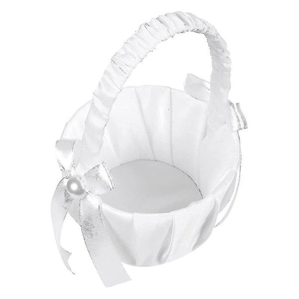 2-pack bröllopskorg i satängblommor, rosettkorg för festrosor