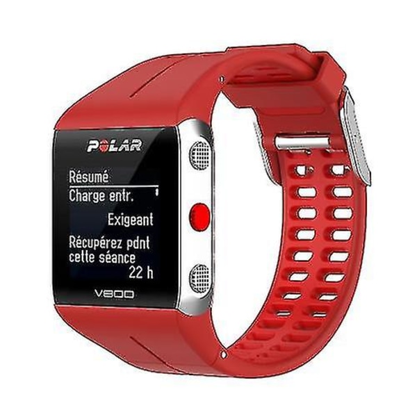För Polar V800 Gps Smart Watch Tvåfärgad stålspänne Watch Band Rödröd