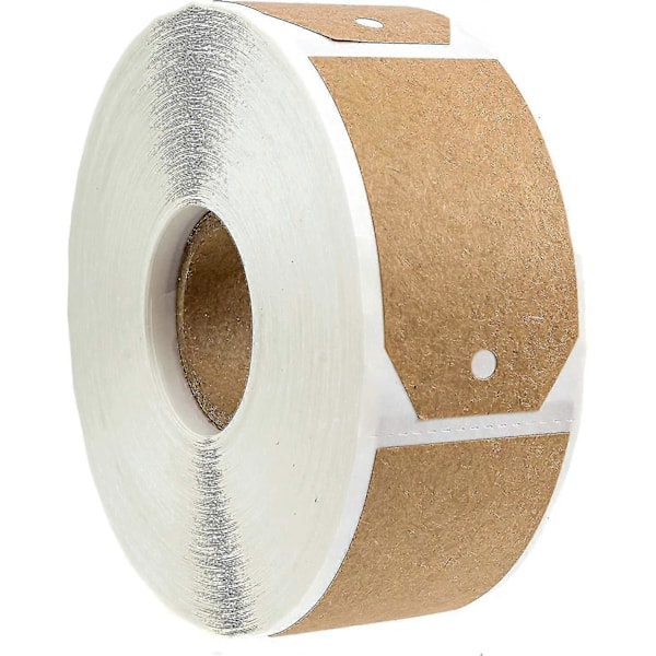 1.15\"x2\" 2 Rullar Naturliga Bruna Kraft Presentetikett Klistermärken, 300 Etiketter Per Rulle