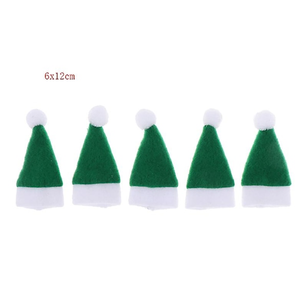 5st Mini Julmössa Jultomte Hatt Xmas Lollipop Hat Mini Bröllop green M