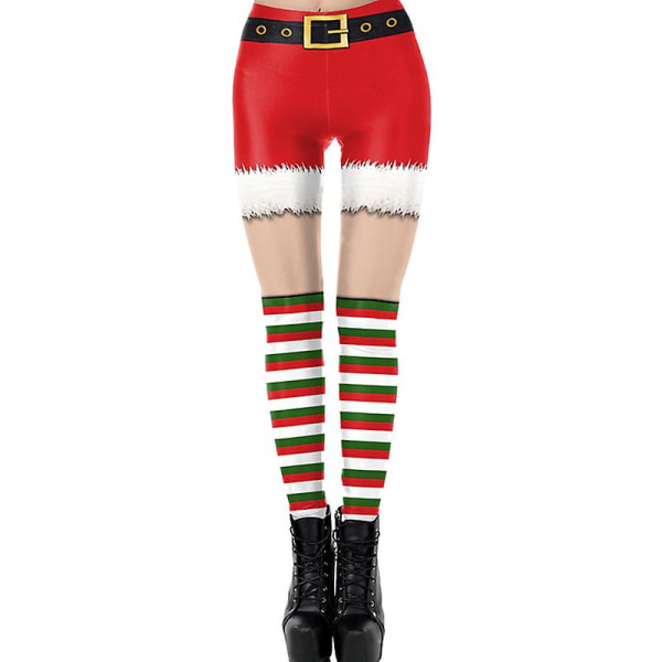 Kvinnor Leggings Mode 3d Digital Printing Christmas Leggings Roliga Se SKDK091 S