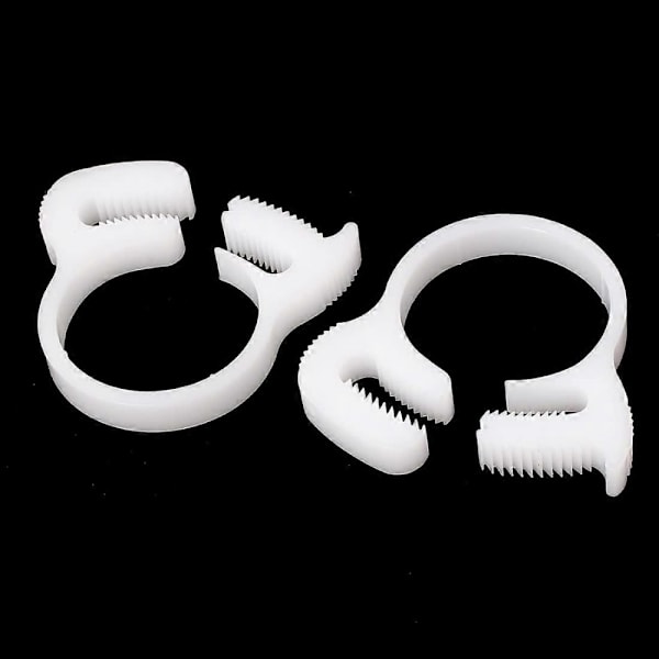 Slangklämma Slangklämma Clip Serre Joint 21.5mm-23.5mm Dubbel Spärrfäste Plast Vit 4 st
