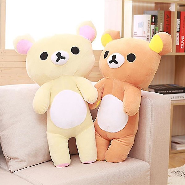 Kawaii Rilakkuma Plyschleksaker Teddybjörn Mjuk Djur Soffa Kuddar Rum D 60cm beige