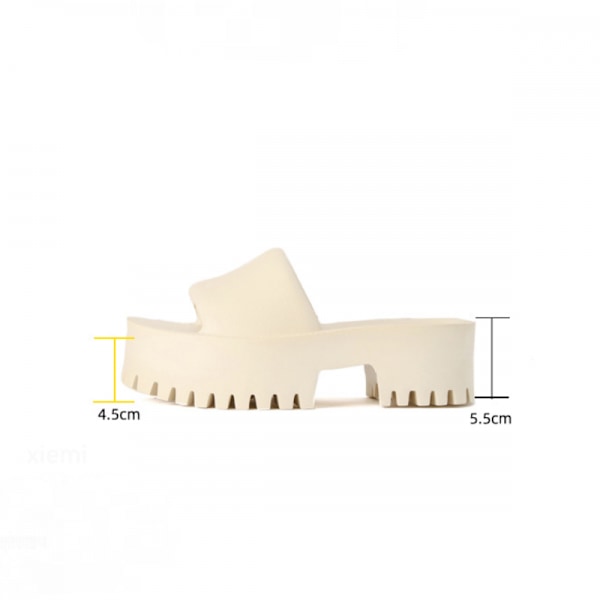 Kvinnors plattform Mules Colgs,Slip on Wedge Tjock sula Colg Tofflor Söt mode semester klackade plattformade sandaler Vatten Strand Komfort Mjuk Sko Beige 40