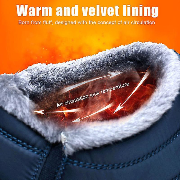 Varma Snöskor Vinter Varma Ankelstövlar Pälsfodrade Stövlar Vattentäta Coffee Color 42