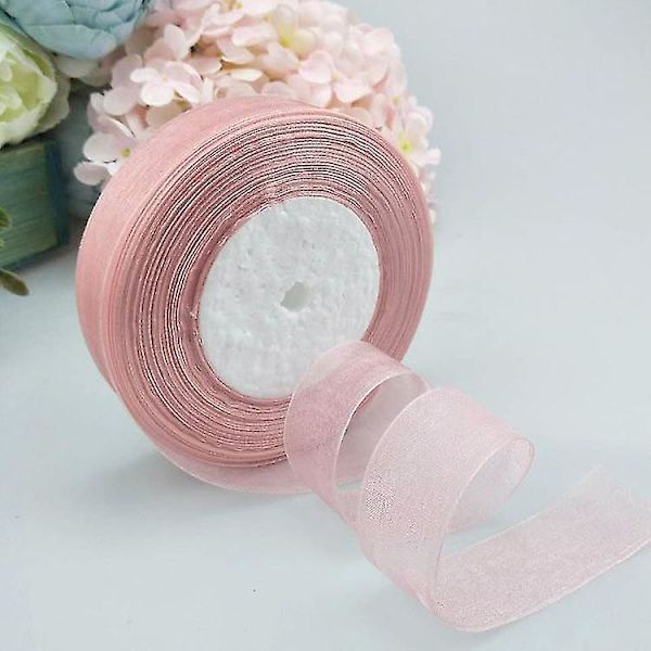 Satinband 50 Yards/ Rulle 1 Tum Presentinslagning Bulk Transparent Lotus Color