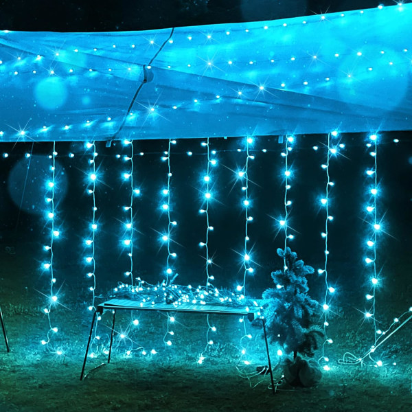 Gardinljus för sovrum, 200 led hängslinga utomhus vattentät Auqa USB-200 LED