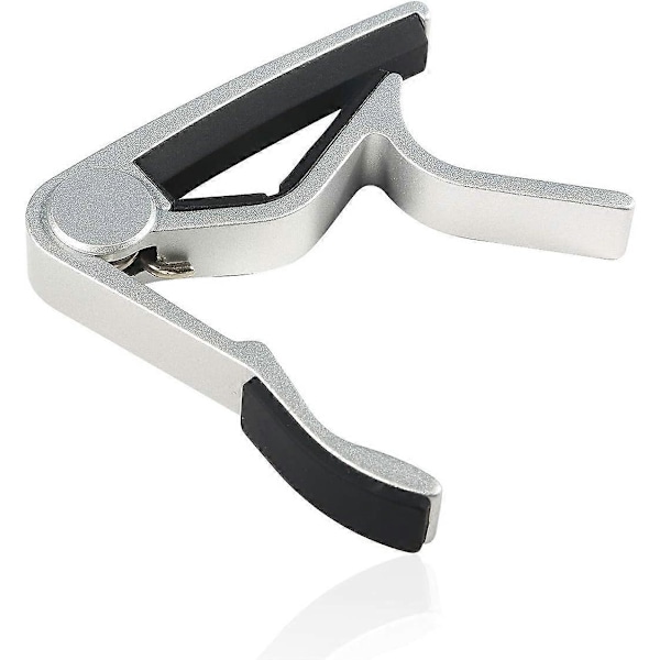 6-strängad enhands-capo för akustisk elgitarr - 2-pack svart & silver
