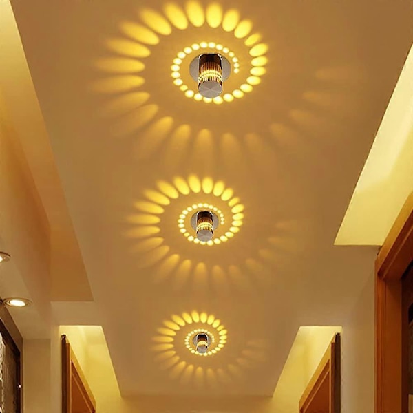 3W Modern Design Infälld LED Rund Korridor Downlight Spiral Justerbar, Varmvit 3000K 55mm