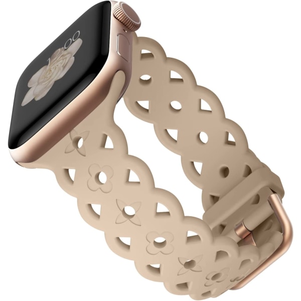 Kompatibel med Apple Watch Armband Air Hole Slim Sportarmband Mjölkte 42/44/45/49 mm