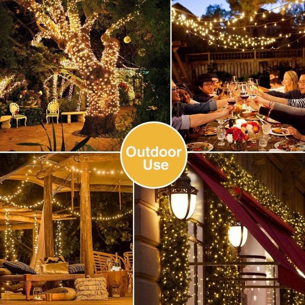 200 LED flerfärgade julbelysning utomhus Vattentät, expanderbar 66f Warm White 500 LED
