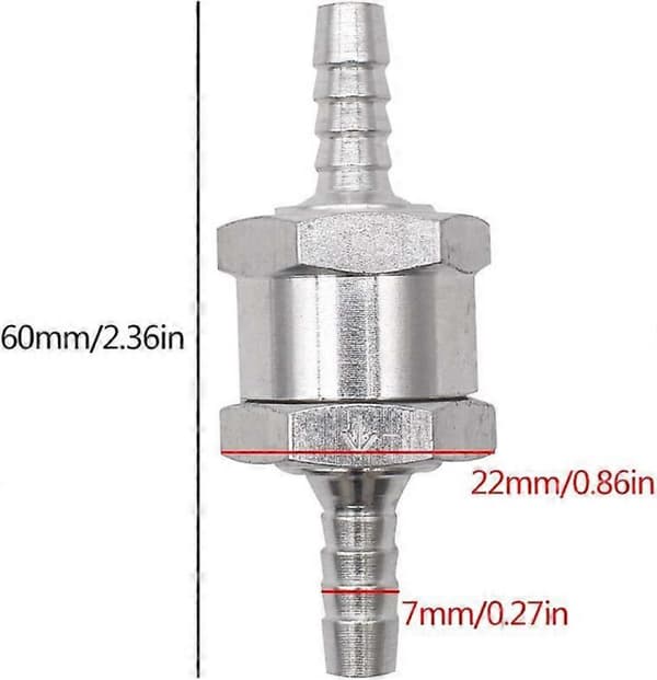 Aluminium Backventil, 4 Stycken Silver Backventil med Icke-Retur Pil Aluminiumlegering Backventil (6mm)