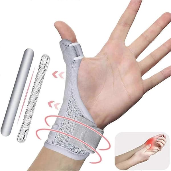 Tum- & handledsstabiliserande skena för triggerfinger, artrit, stukningar - Justerbar, passar vänster hand