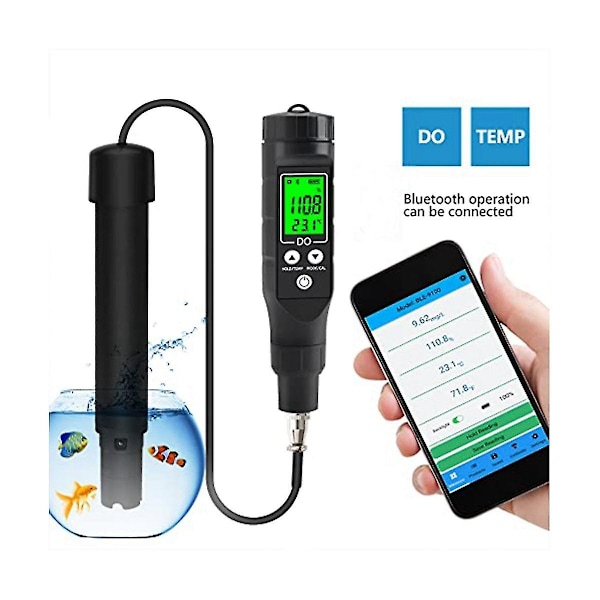 Smart Bluetooth syremätare, portabel 0,0-40mg/l syremätarområde, löst O-xinhan