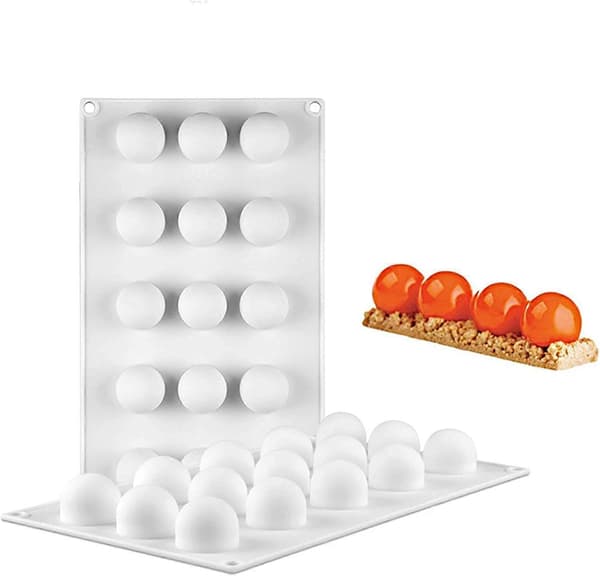 15 Hål Halvsfär Silikonform Fondant Mousse Kakform Silikon Kakformar Ljusformar