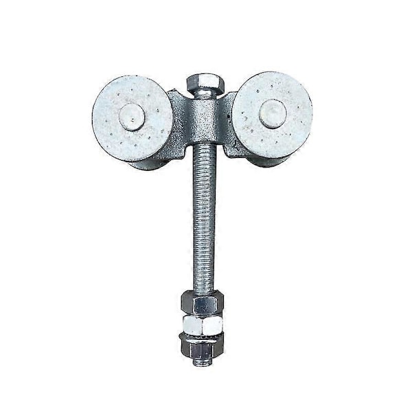Industriella dubbla hjul glidande skenor galvaniserat stål glidande hjul med enkel glidning för skjutdörr, skjutgrind (silver) (2 st)