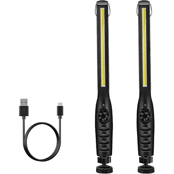 USB Uppladdningsbar Arbetslampa COB Inspektionslampa Ficklampa med Magnetisk Bas och Hängkrok
