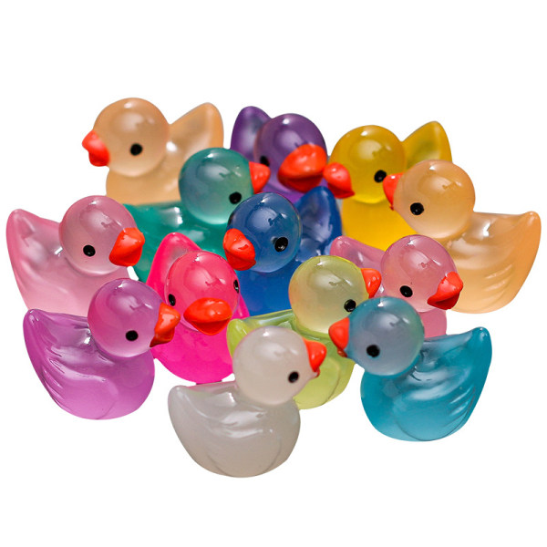 120 st, Mini Resin Ankor Mini Anka Gul Ankunge Familj Sprankspelet G Luminous duckling