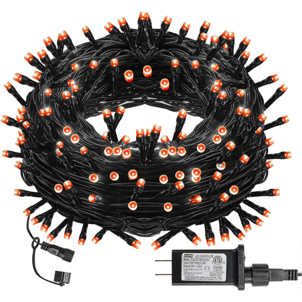 Ljusa 66FT 200 LED-julljus, julljusslingor Anslut Orange 200 LED