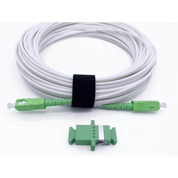Optisk Modem Förlängningskabel Set Armerad Singlemode SC Patchkabel med Flänsanslutning för FTTH FTTB FTTP SC APC 15m / 49.2
