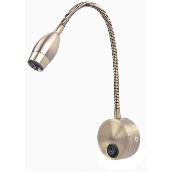 Flexibel Väggläslampa Sänglampa med Strömbrytare, 1*3W CREE 3000K MY-B032