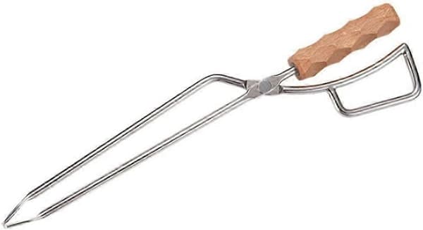 BBQ Koltång Brinnande Eldtång Grillkolstång Kol Eldtång Ankunge Näbb Solid Trä Koltång