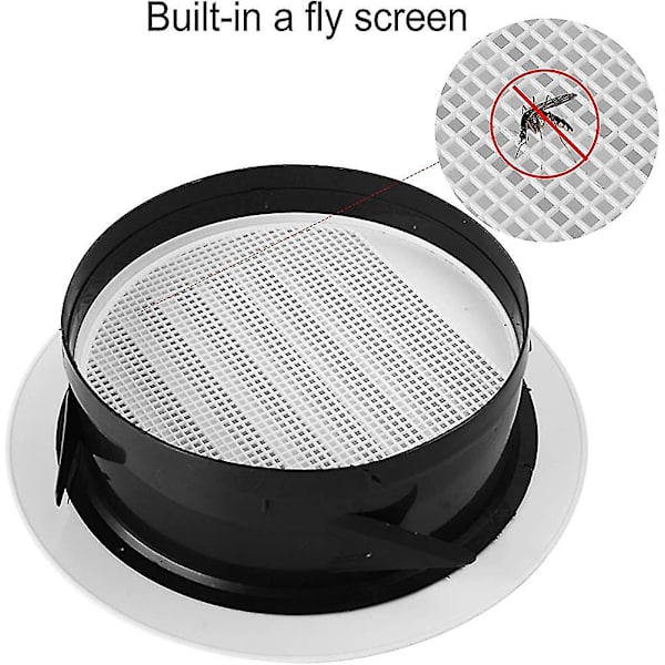 200 mm Luftventil med Skyddsgaller - ABS (200 mm)