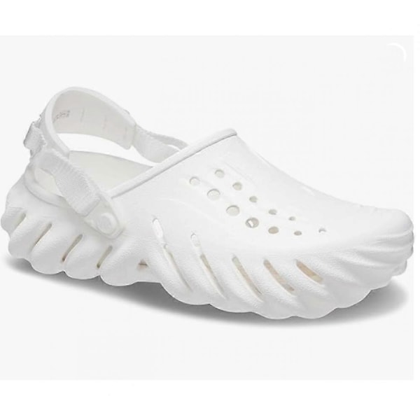 Unisex Klassiska Echo Clog Platform Skor Slip On Sandaler Tjock Sula Slide Skor White M4W6 36