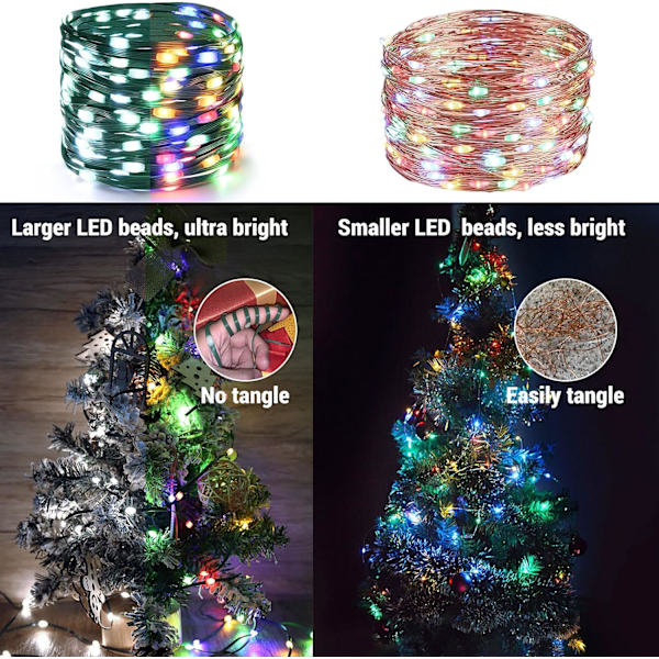 Färgskiftande julbelysning, 269ft 800 LED varmvit & flerfärgad Cool White & Multicolor