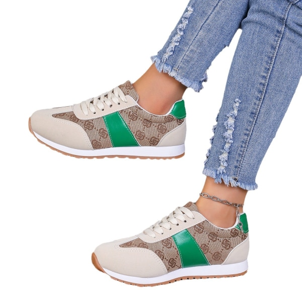 Cortez Style Dam Sneakers Ortopediska Dam Sneakers Sneakers Green 39