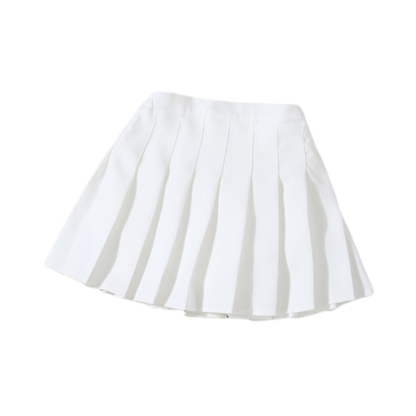 A-linje barnkjol kort veckad kjol Vita byxor S 0-2