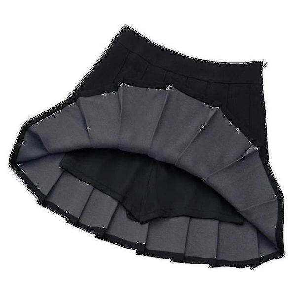 Bebetter Girls High Waisted Plisserad Dragkedja Tennis Style Skater Mini Kjol Black 100cm 1-2 Years