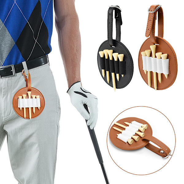 Hängande förvaringsväska för golfbollar med 10 hål, dubbelsidig, kan packas, present till pappa Brown