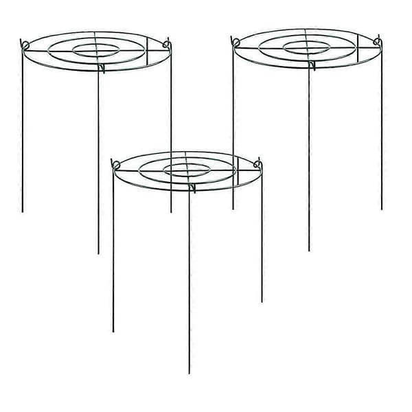 3 Set Pionstöd, Växtstöd med Ringar och 4 Ben, Växtstöd, Blomstöd
