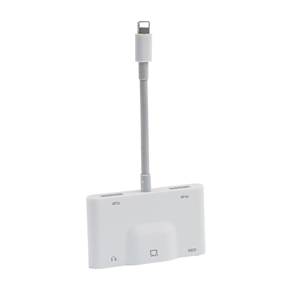 Lightning till RJ45 Ethernet LAN Trådbunden Nätverksadapter 5 i 1 USB OTG LAN RJ45 Ethernet 3,5 mm Hög Hastighetskonverterare