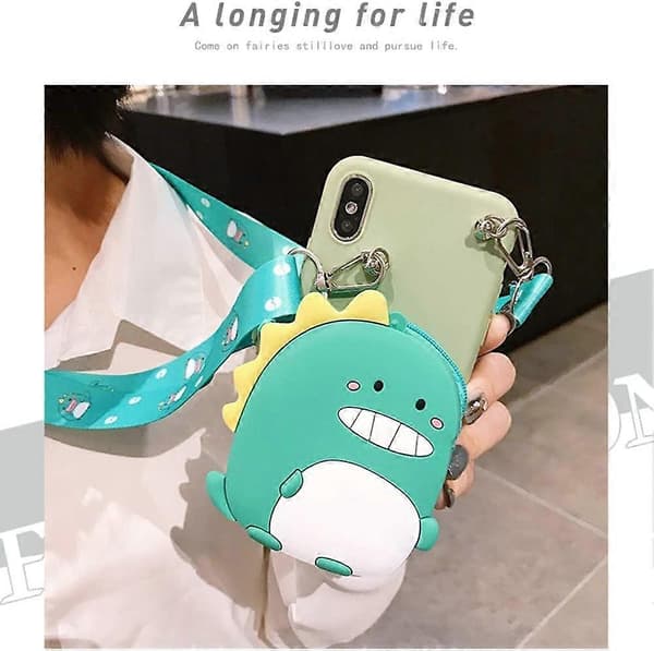 Plånboksfodral för iPhone 14 Pro Max med snodd (Dinosaurie)