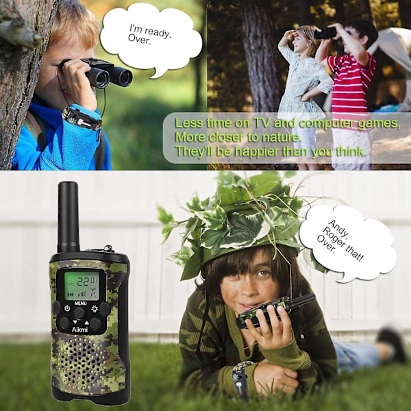 Barnens Walkie Talkies 8 Kanaler 3 KM Lång Räckvidd Genial Kommunikationsgadget Förhindrar Närsynthet Leksaker Bästa Födelsedagspresenter för 4 6 år gamla Pojkar Passar