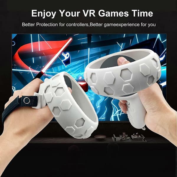 2 Kontrollskydd för Oculus Quest Tillbehör - Vit