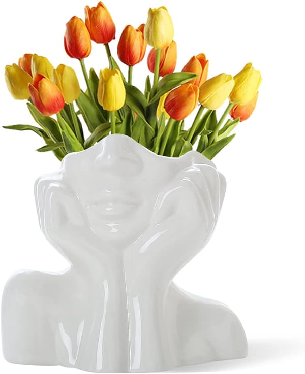 Ansiktsblomvas Bordsdekor Keramisk Kroppsvas