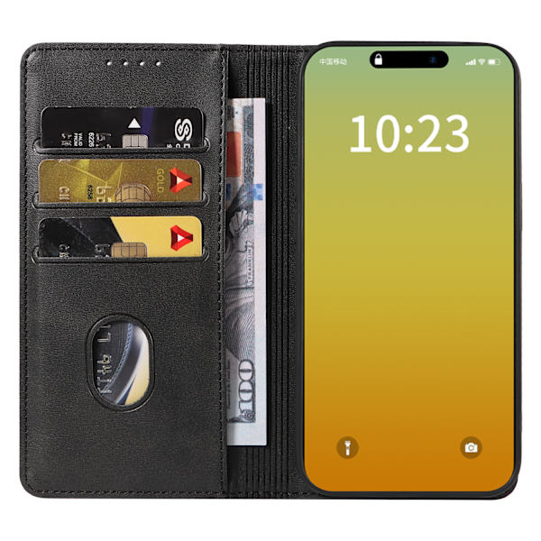 Passar för iPhone 15 mobilfodral, Apple 14 mobil läderfodral, kompatibel black iPhone 15 plus