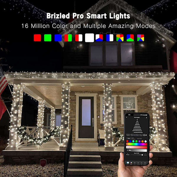 Julbelysning, 65,67 fot 200 LED-färgskiftande trädbelysning 11-Functi RGB - String 200 LED - WIFI