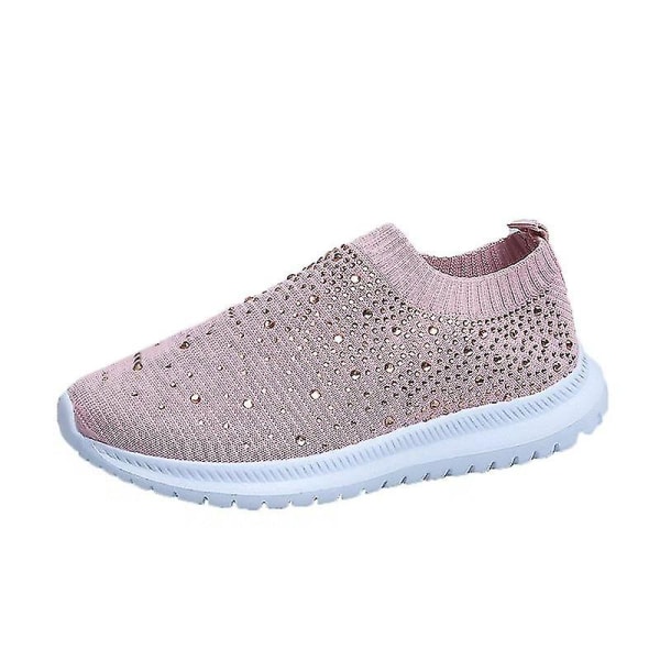Dam Sneakers Slip On Sock Trainers Sparkly Glitter Casu pink 37 8a7a | pink  | 37 | Fyndiq